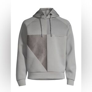 Men's Gray  EMPORIO ARMANI
Contrast Panel Hoodie Sweatshirt😍